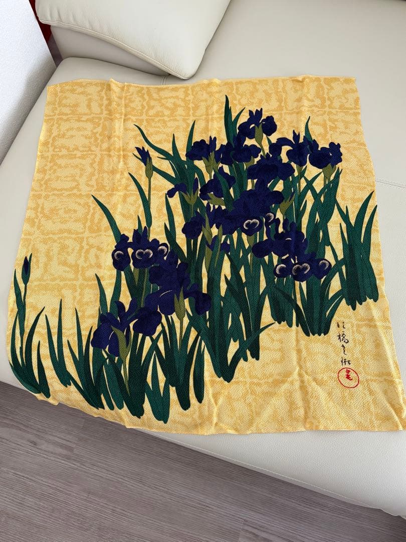 新品未使用　尾形光琳　かきつばた　ふじみやび風呂敷　名作原画写し　絹　桐箱付