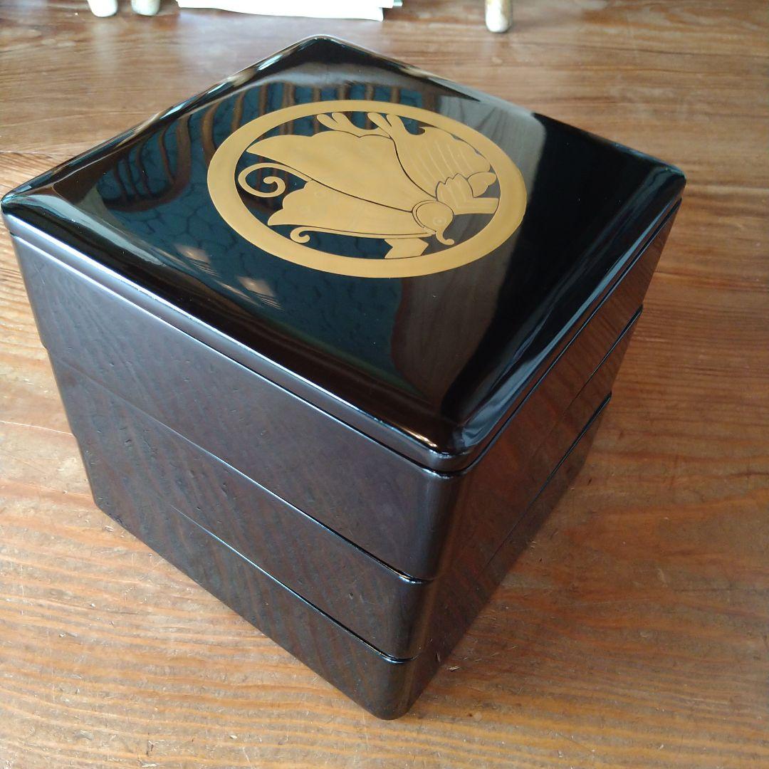 三越特注　揚羽の紋　３段重箱