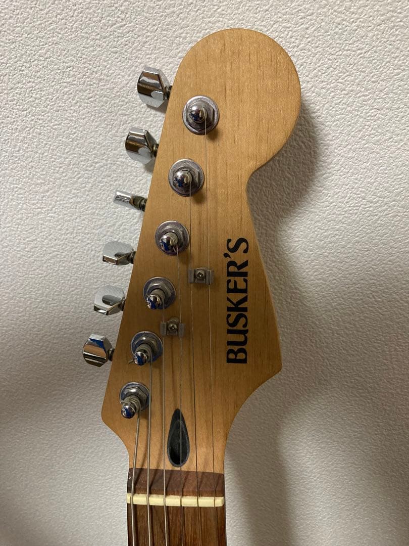 BUSKER'S エレキギター ストラトキャスター ブラック　ジャンク品