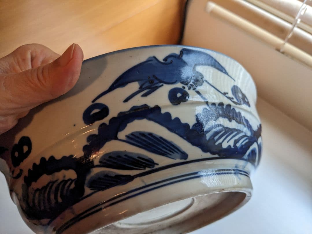 素敵な絵付けの大鉢　染付　骨董
