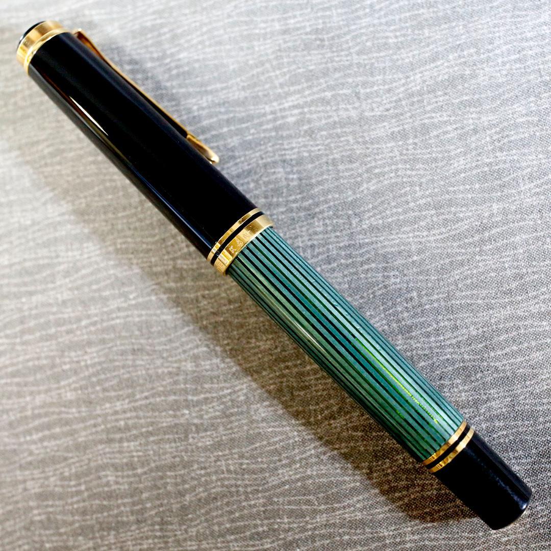【レア限定品】ペリカン 万年筆 Ｍ８００ 丸善１２０周年記念 スーベレーン 緑縞