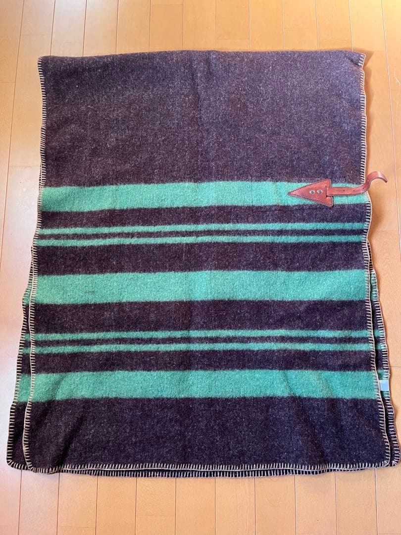 ⭕️マウンテンリサーチ　ベルト付ハーフサイズブランケット　ブラウンxグリーン