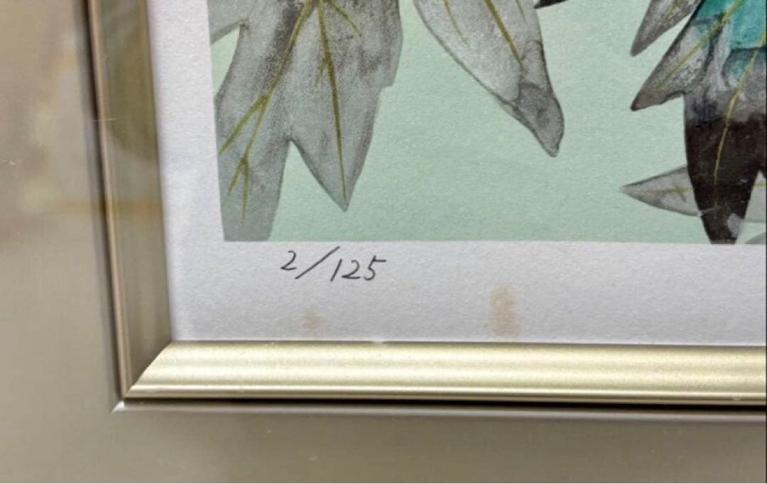 【真作】中島千波 富貴花 リトグラフ 2/125 直筆サイン 証明シール