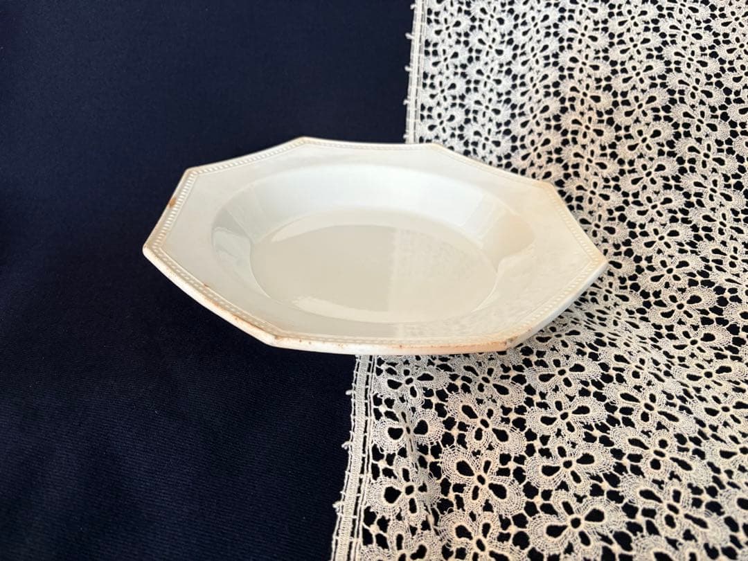 クレイユモントロー窯 オクトゴナル 深皿プレート フランス アンティーク