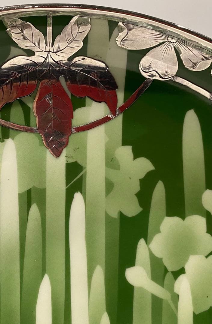 西浦焼 釉下彩銀装大皿