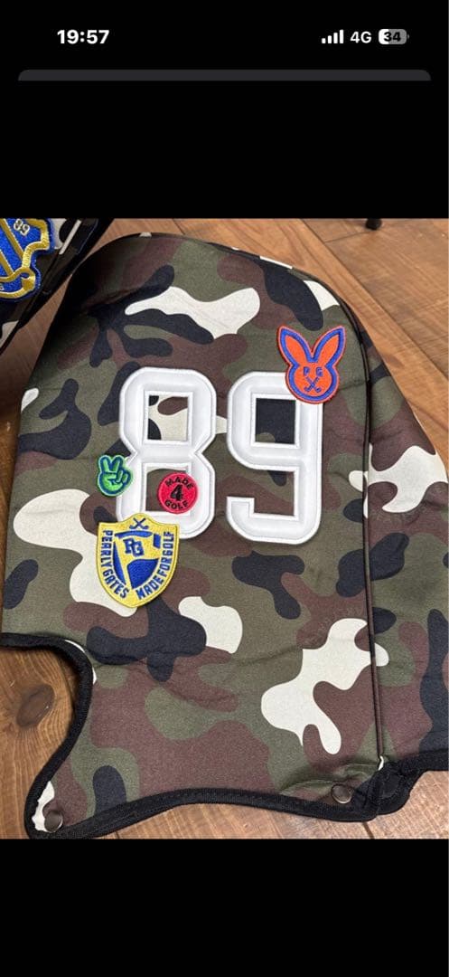 パーリーゲイツ スタンド式　キャディバッグ　ワッペンカモ