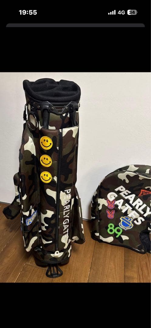 パーリーゲイツ スタンド式　キャディバッグ　ワッペンカモ