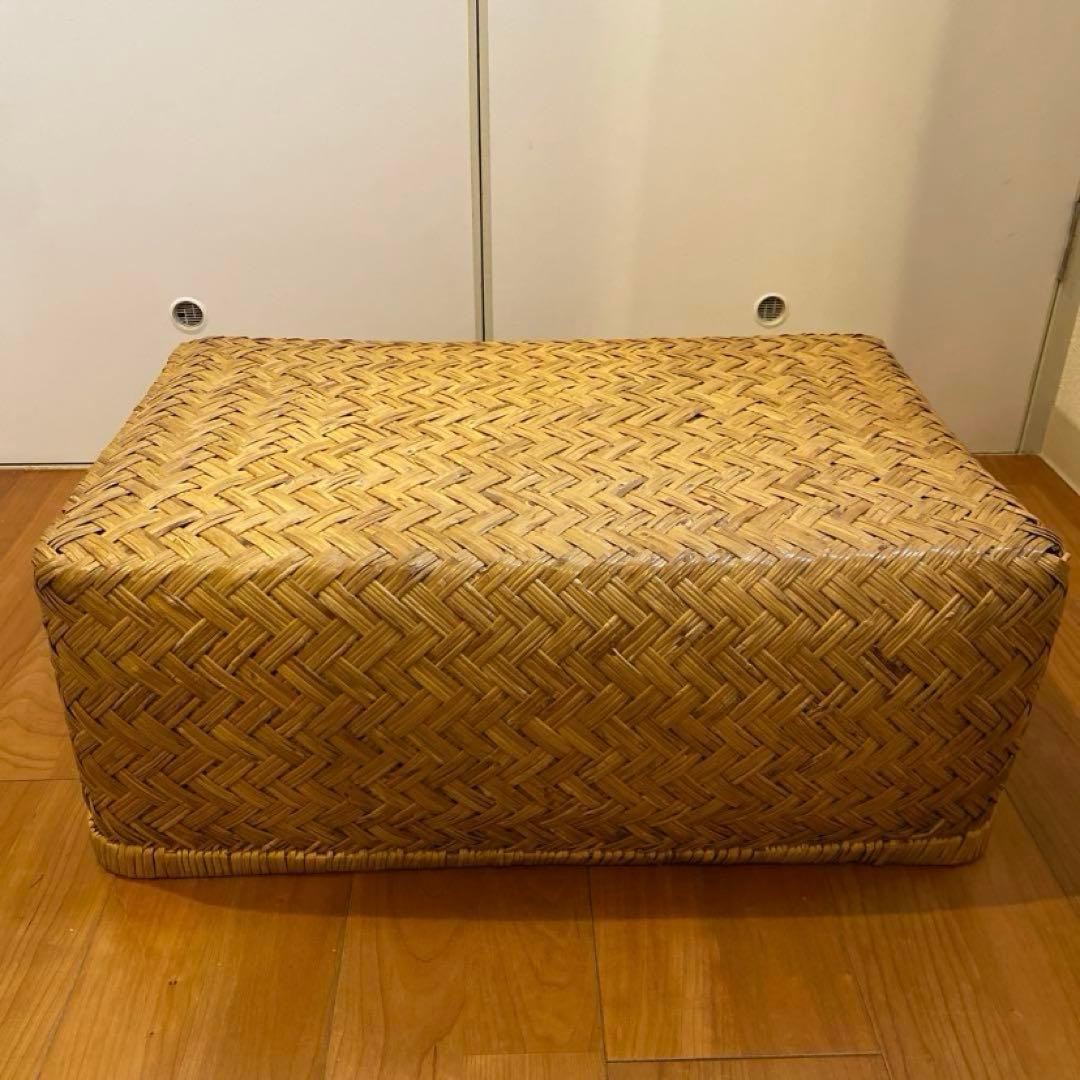 ③ 【最終価格】竹行李 柳ごおり昭和レトロ 竹細工 大籠 箪笥カゴ 受け座のみ