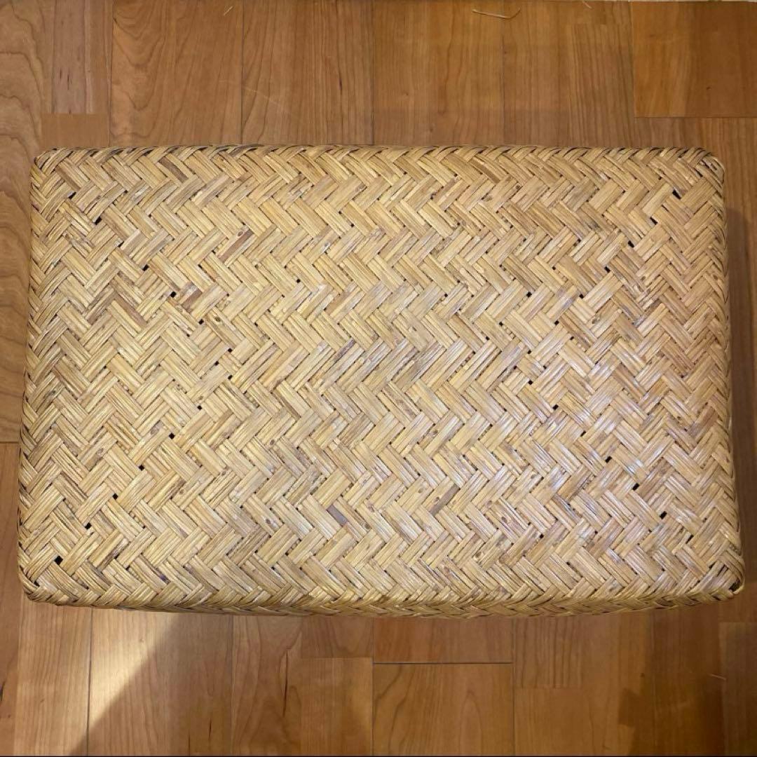 ③ 【最終価格】竹行李 柳ごおり昭和レトロ 竹細工 大籠 箪笥カゴ 受け座のみ