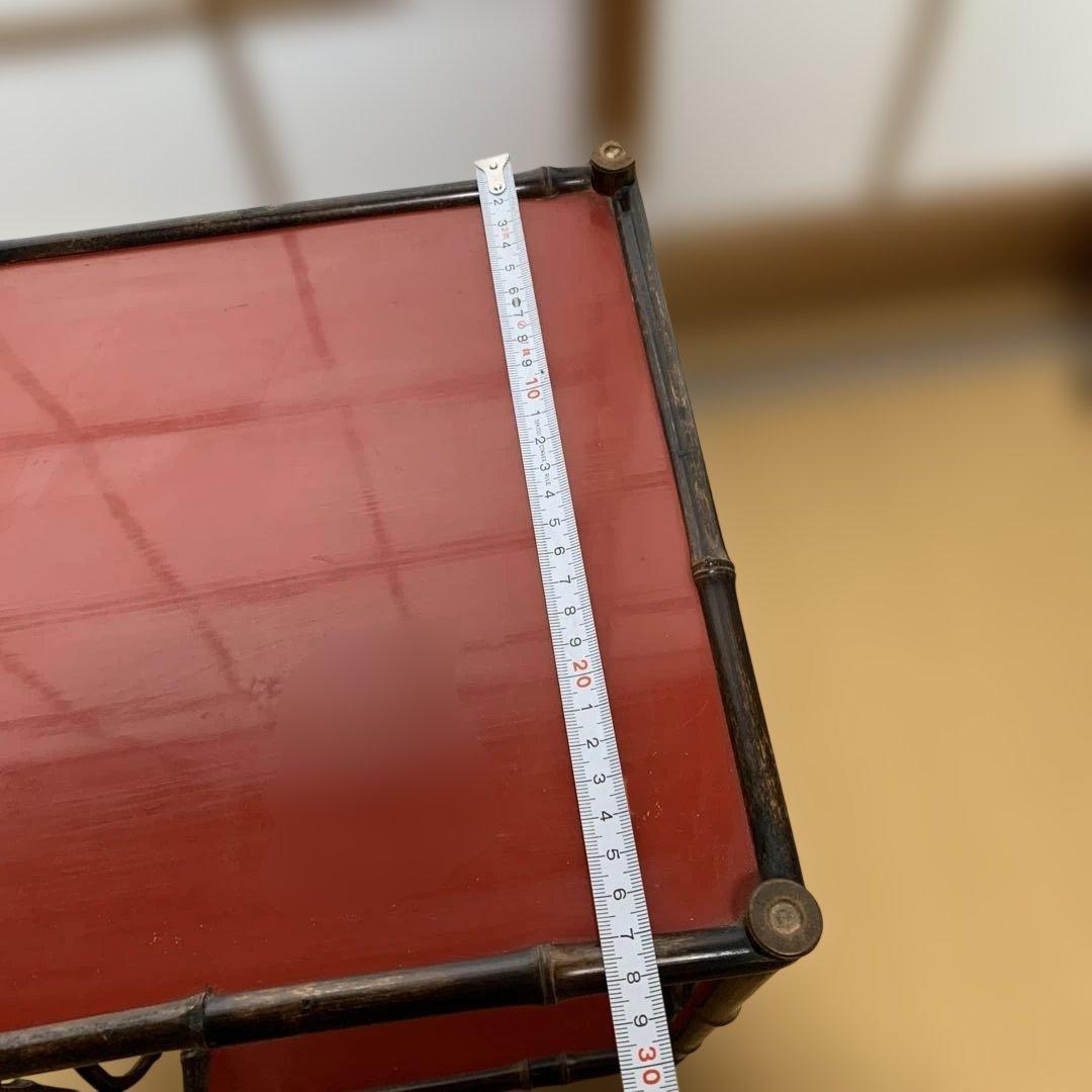 黒竹朱塗りの茶棚　茶道具　茶道