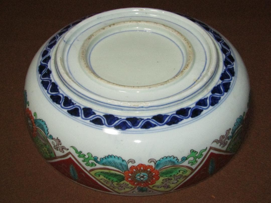 【色絵　割絵　三つ丼】古伊万里