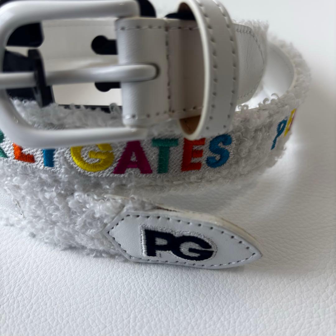 【新品】PEARLY GATES　ゴルフベルト　ホワイト　刺繍ロゴ　ユニセックス