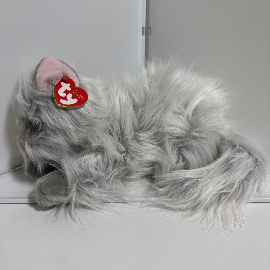 Ty グレー猫 ぬいぐるみ 長毛 バディーズ