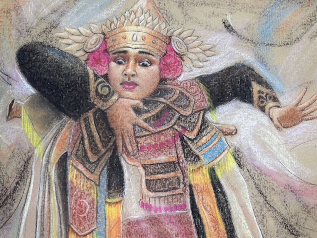 チョーク肖像画 1996年制作/バリダンス