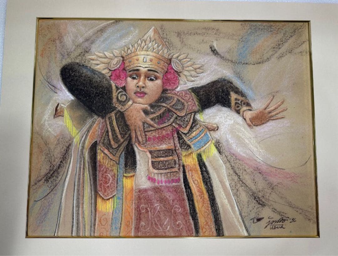 チョーク肖像画 1996年制作/バリダンス