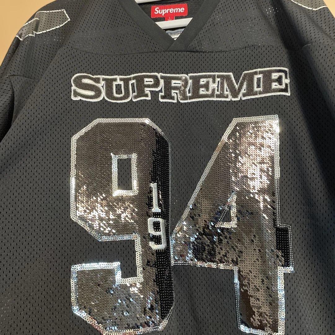 シャツ SUPREME Sequin Football Jersey Black L