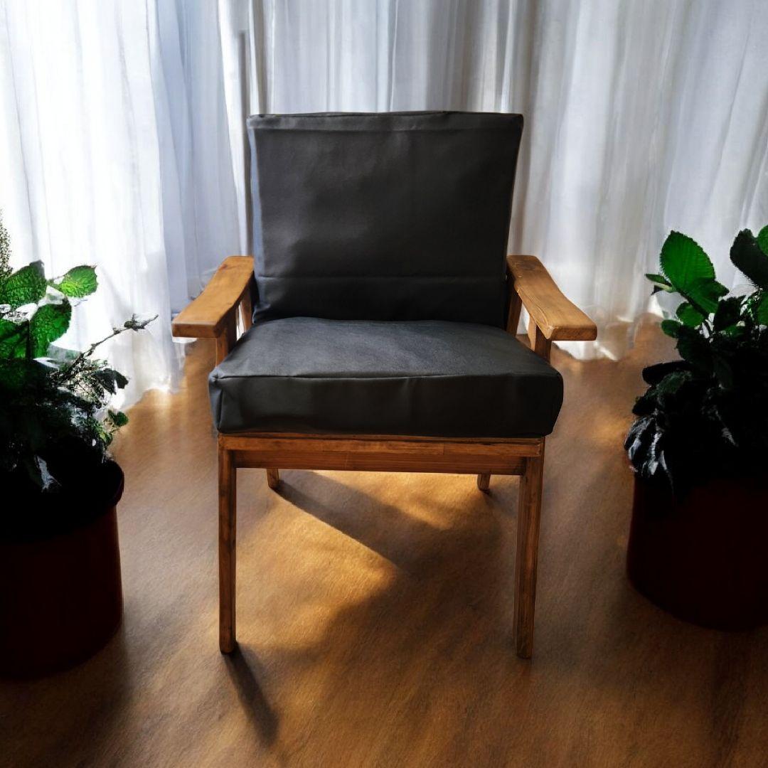 本革 スツールチェア 木製 無垢材｜ハンドメイド シンプル椅子
