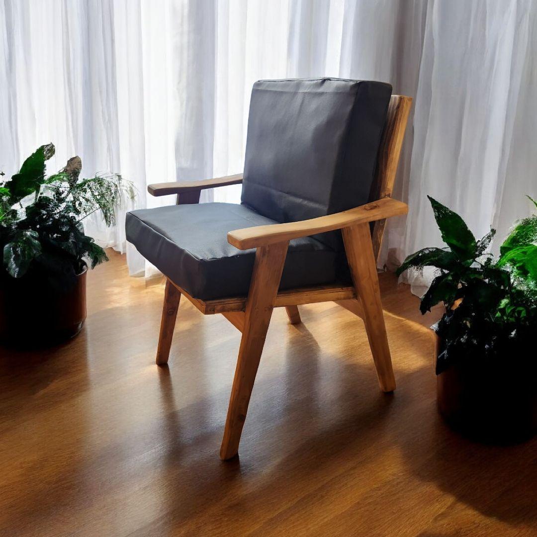 本革 スツールチェア 木製 無垢材｜ハンドメイド シンプル椅子