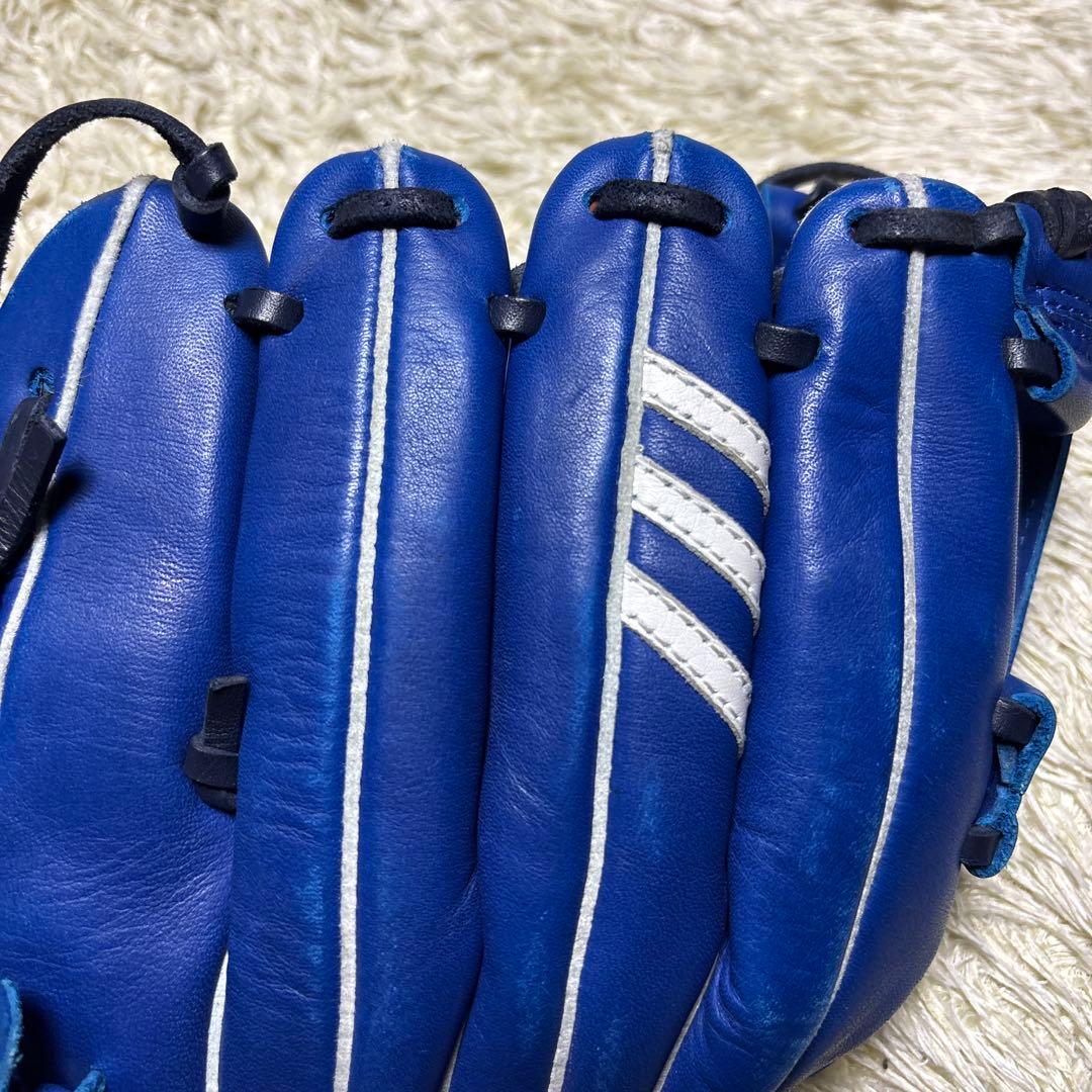 adidas アディダス 軟式 野球グローブ 一般 大人用 本革 希少ブルー 青