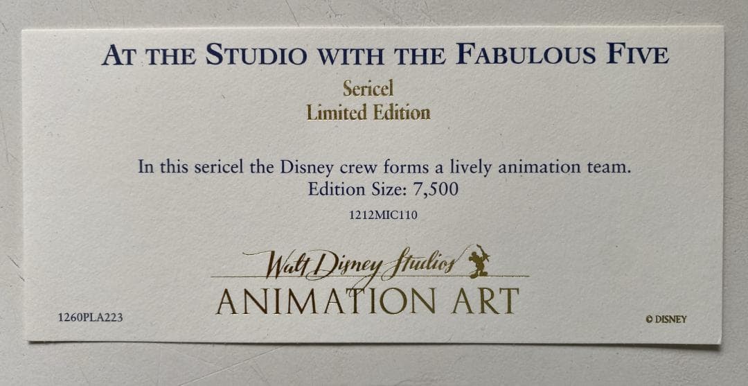 Disney セル画 【 レア 美品 】ミッキー ディズニー５大キャラクター