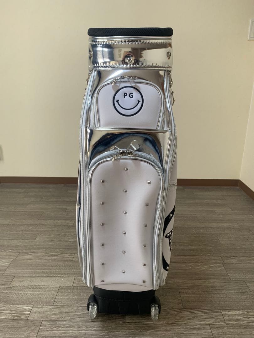 PEARLY GATES キャリー付　キャディバッグ　ホワイト&シルバー