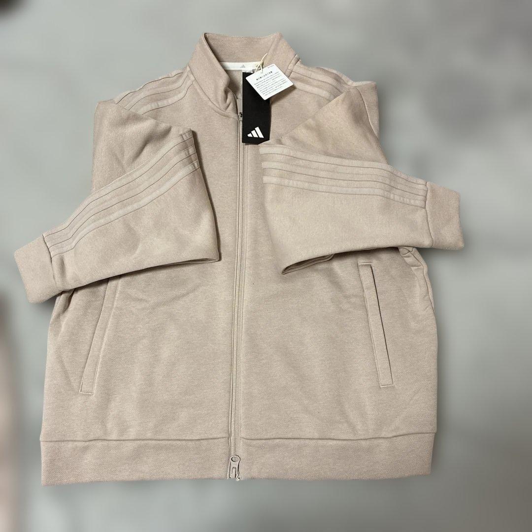 adidas ピンクベージュ セットアップ　ジャケット&スカート M 裏起毛