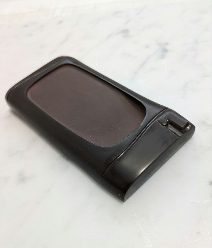 赤間硯　日枝玉峯作　竹節硯　日枝玉峯堂