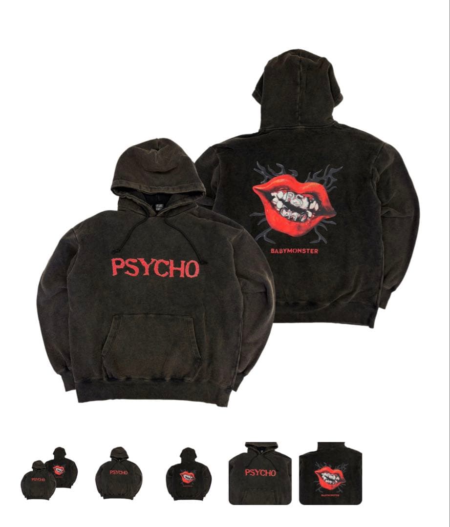 BABYMONSTER PSYCHO フーディー M キーホルダー・ステッカー付