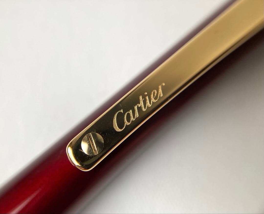 カルティエ　サントスドゥ　ビス　バーガンディ　イエローゴールド　ボールペン