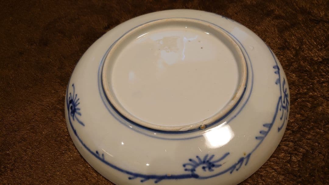 古伊万里　伊万里焼　色絵　山水画　菓子皿　蔵出し　１客