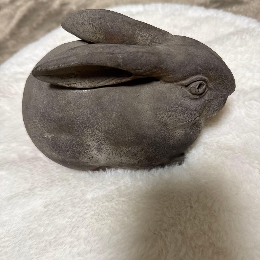 美品　備前焼　ウサギ型　置物 陶器