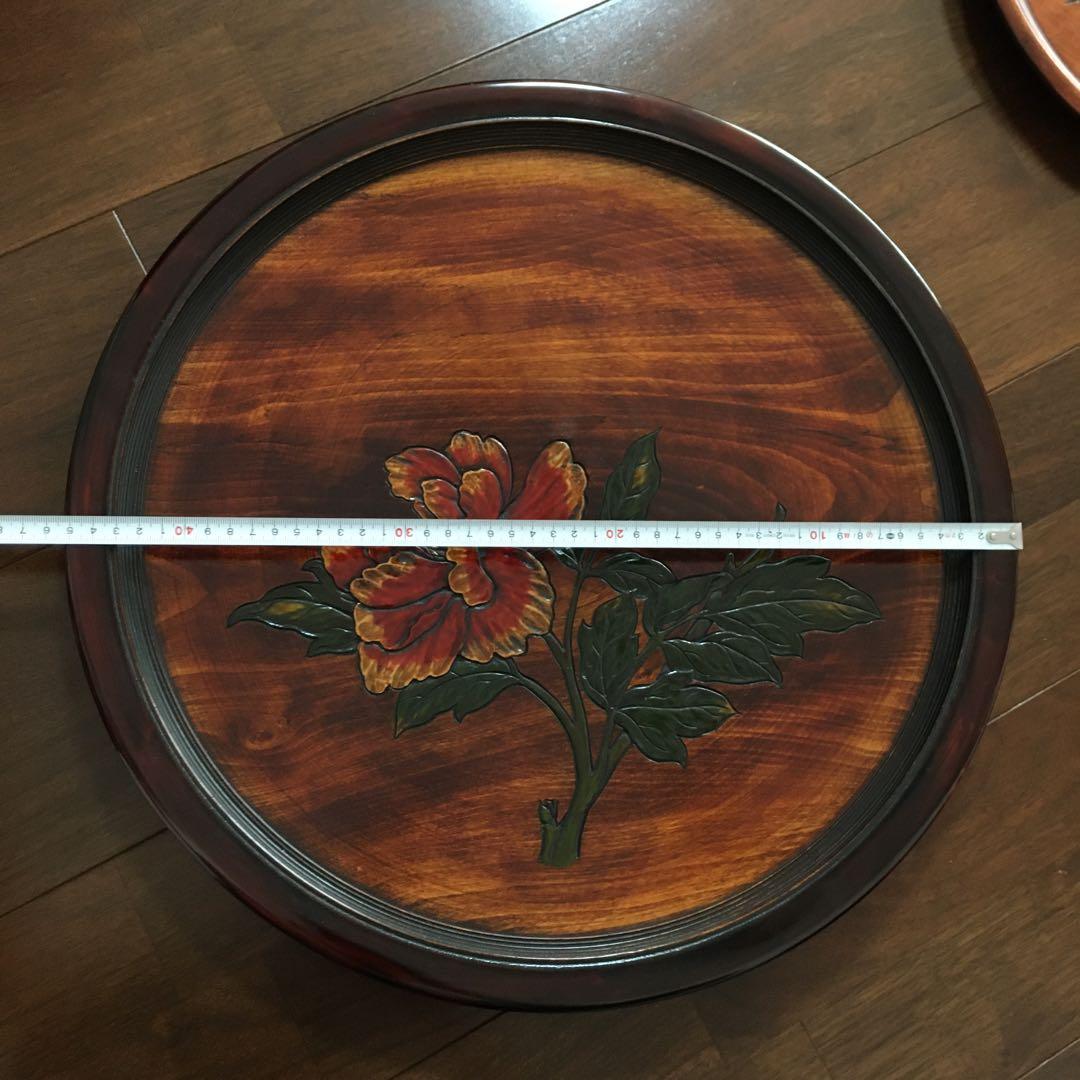 烏城彫　お盆　丸盆　飾盆　大、中、小　3点セット　B