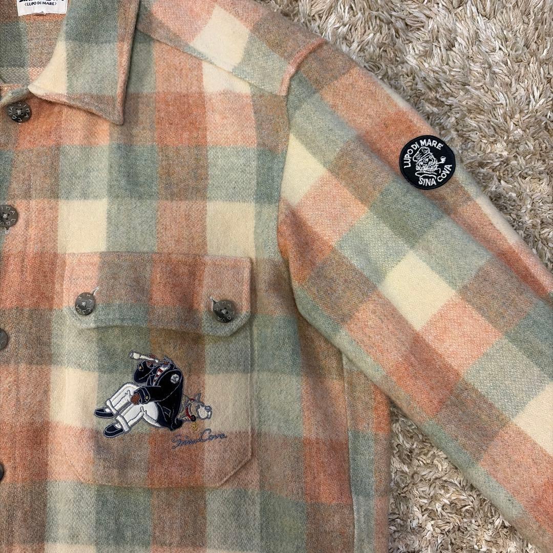 シナコバ SINA COVA フランネル チェック ウールアルパカ シャツ 美品