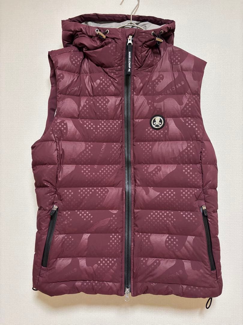 【美品】マークアンドロナ　ゴルフ　ダウンベスト44 エンジ　キムタク　木村拓哉