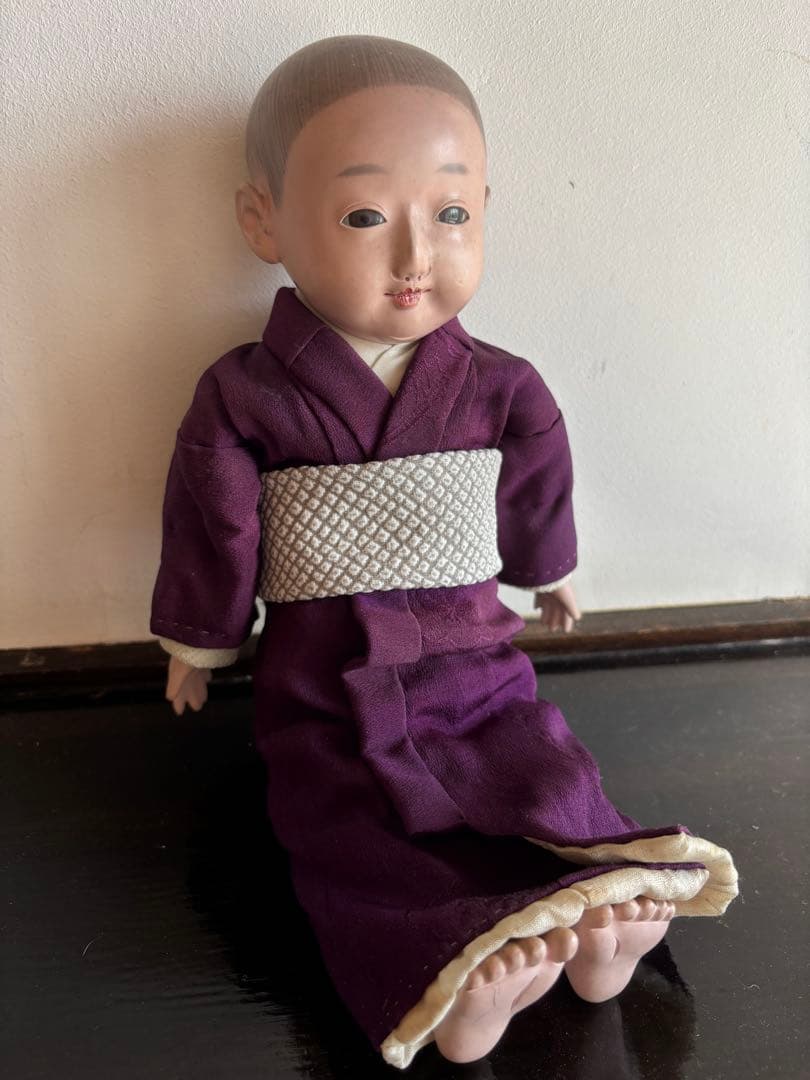 市松人形 竹内益次郎　吾妻人形　日本人形　大正　レトロ　約39cm 骨董　訳あり