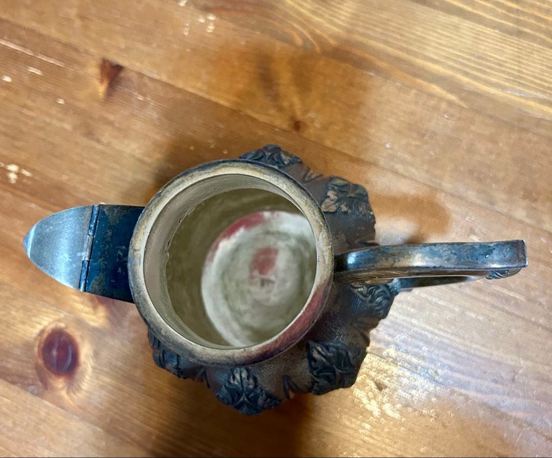 TOP刻印 純銀製ポット型容器（830 Silver）アンティーク工芸品