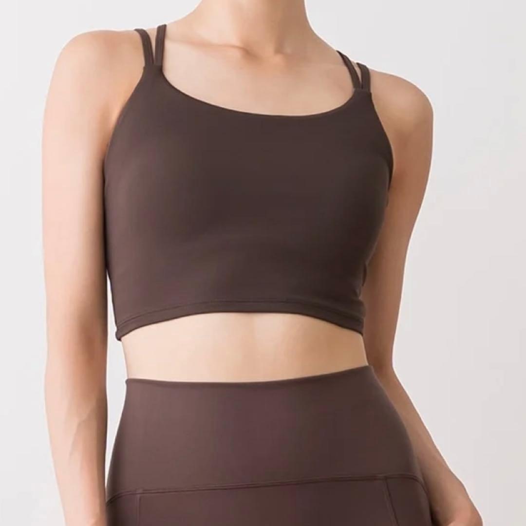 新品♡ 【SUKALA】ブラトップ付きフラワーレーストップス　ヨガウェア　LL