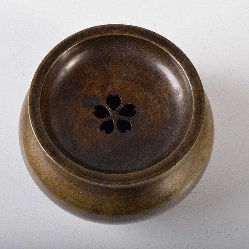 茶道具　唐銅　茶こぼし　建水　在銘　V　7608