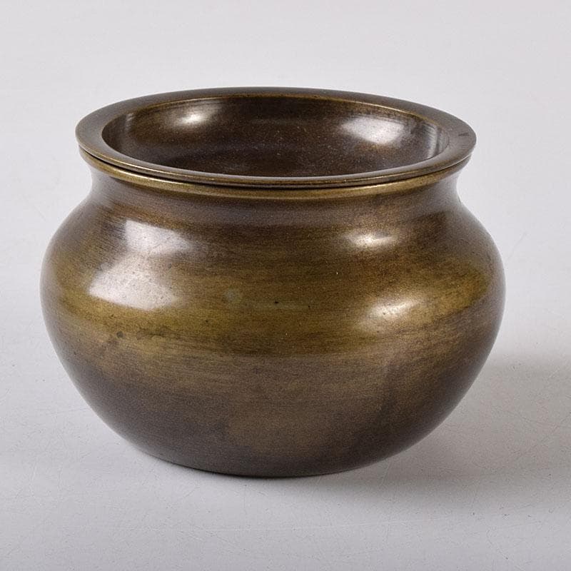 茶道具　唐銅　茶こぼし　建水　在銘　V　7608