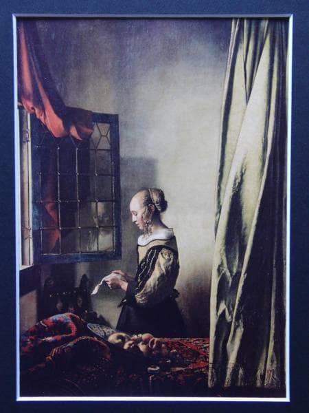 ヨハネス・フェルメール、【窓辺で手紙を読む娘】、希少豪華画集画