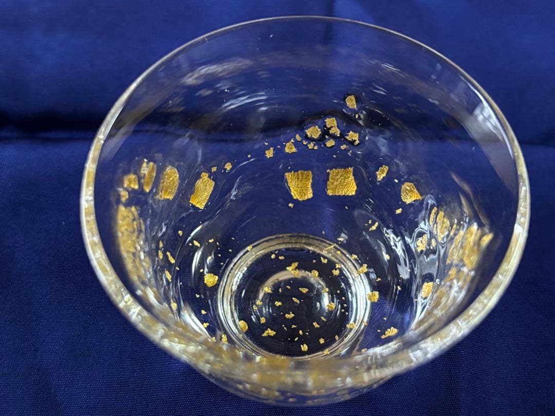 煎茶道具 煎茶碗 ガラス茶碗 義山 金散らし