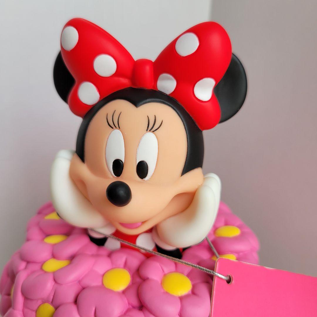 【希少未使用】 東京 ディズニーリゾート ミニーマウス 貯金箱 花 フィギュア
