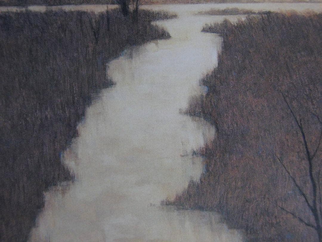 中路融人、【望湖】、希少な額装用画集より、新品額装付、状態良好