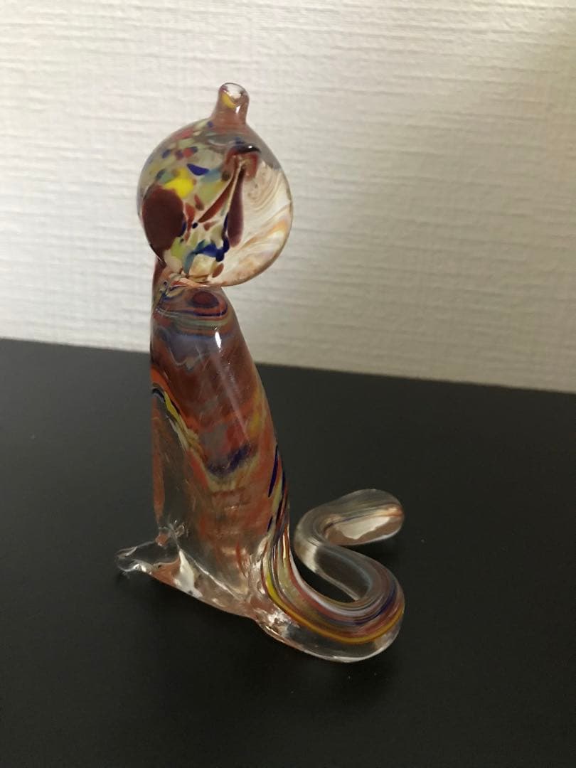 ベネチアンガラス Murano ムラノ　ムラーノ　猫　キャット　2点セット