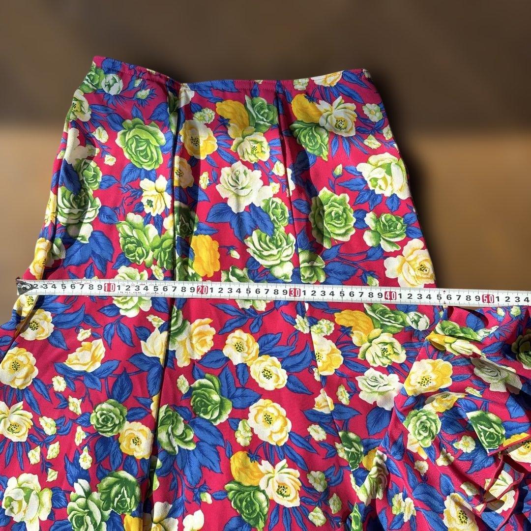 フラメンコ スカート 紫と花柄三点セットアップ