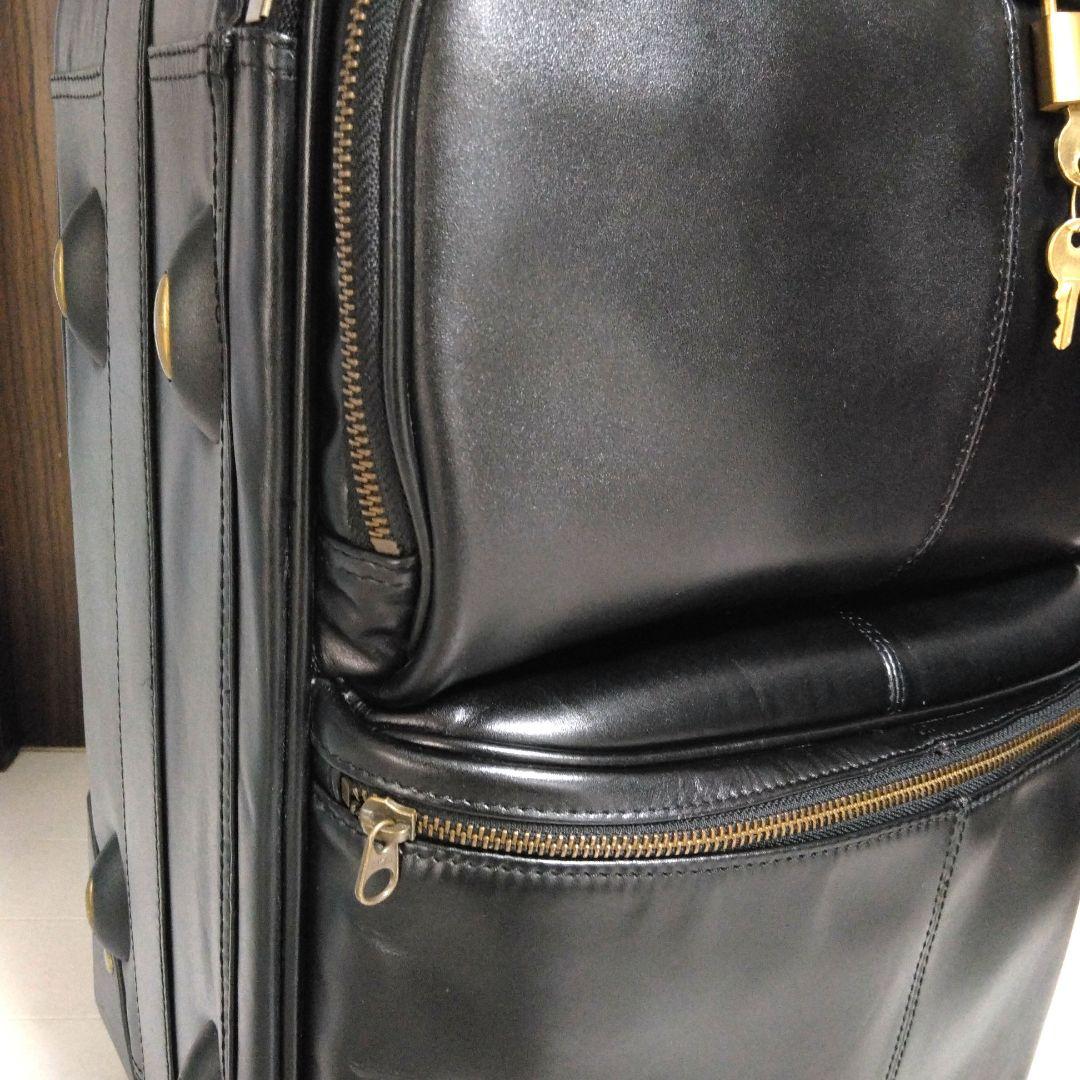 デキる男のブラックオールレザー　メンズキャリーバッグ