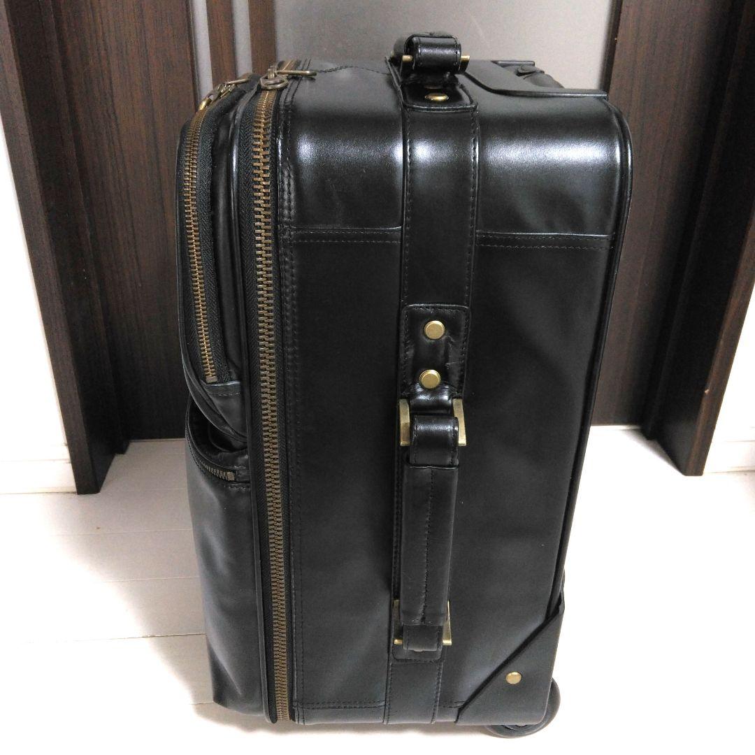 デキる男のブラックオールレザー　メンズキャリーバッグ
