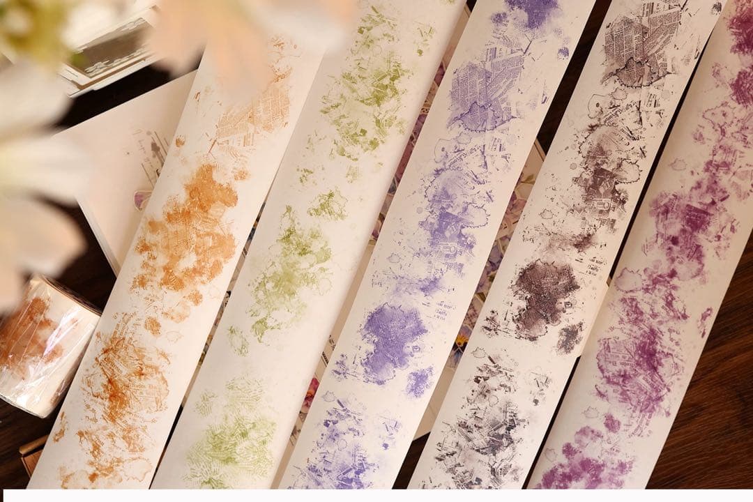 小白家文創《染花落》海外マスキングテープ　マステ 【2211】