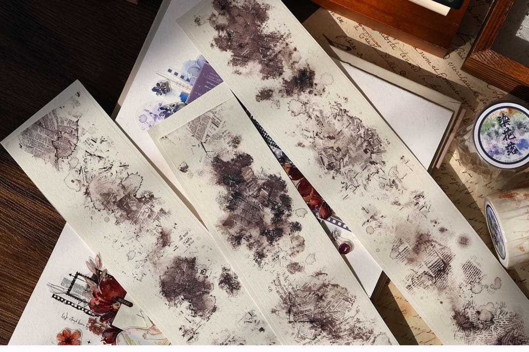 小白家文創《染花落》海外マスキングテープ　マステ 【2211】