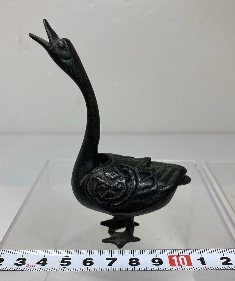 古銅　カモ　香炉　121g トトチ　東さ7-0330☆2F
